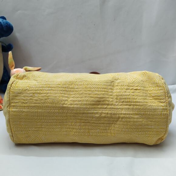 Dooney & Bourke Yellow Canvas Leather Trim Zipper Closure Satchel Shoulder Bag - Picture 5 of 13